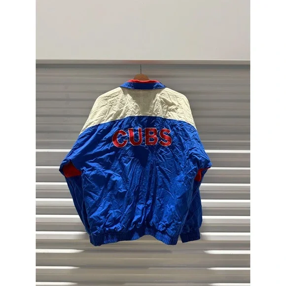 Starter Chicago Cubs Vintage MLB Windbreaker Jacket Blue Red White Mens Large